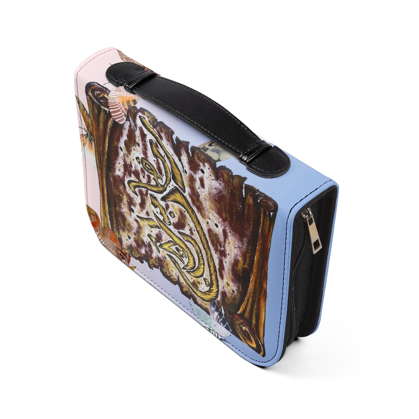 Bible Cover — Floral Scroll Design Zippered Bible Case