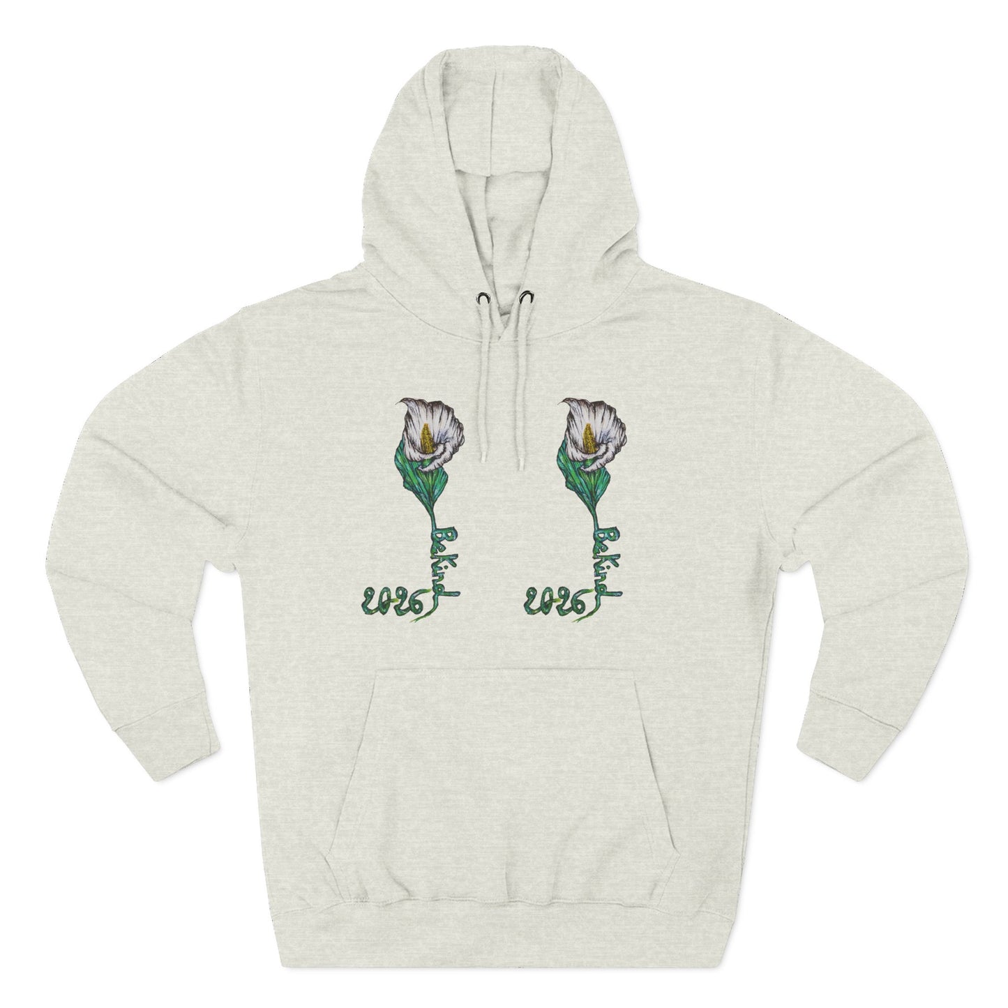 Floral Fleece Hoodie with Inspirational Quote