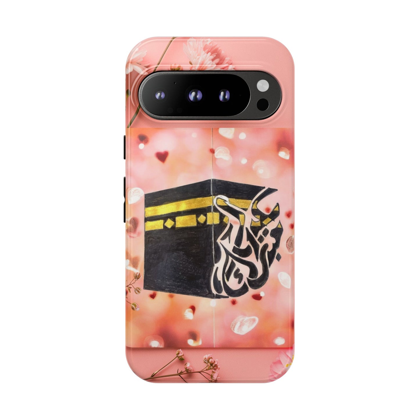 Kaaba Floral Phone Case – Pink Islamic Shrine Design