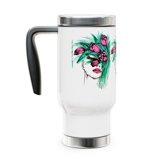 Stainless Steel Travel Mug with Handle, 14oz
