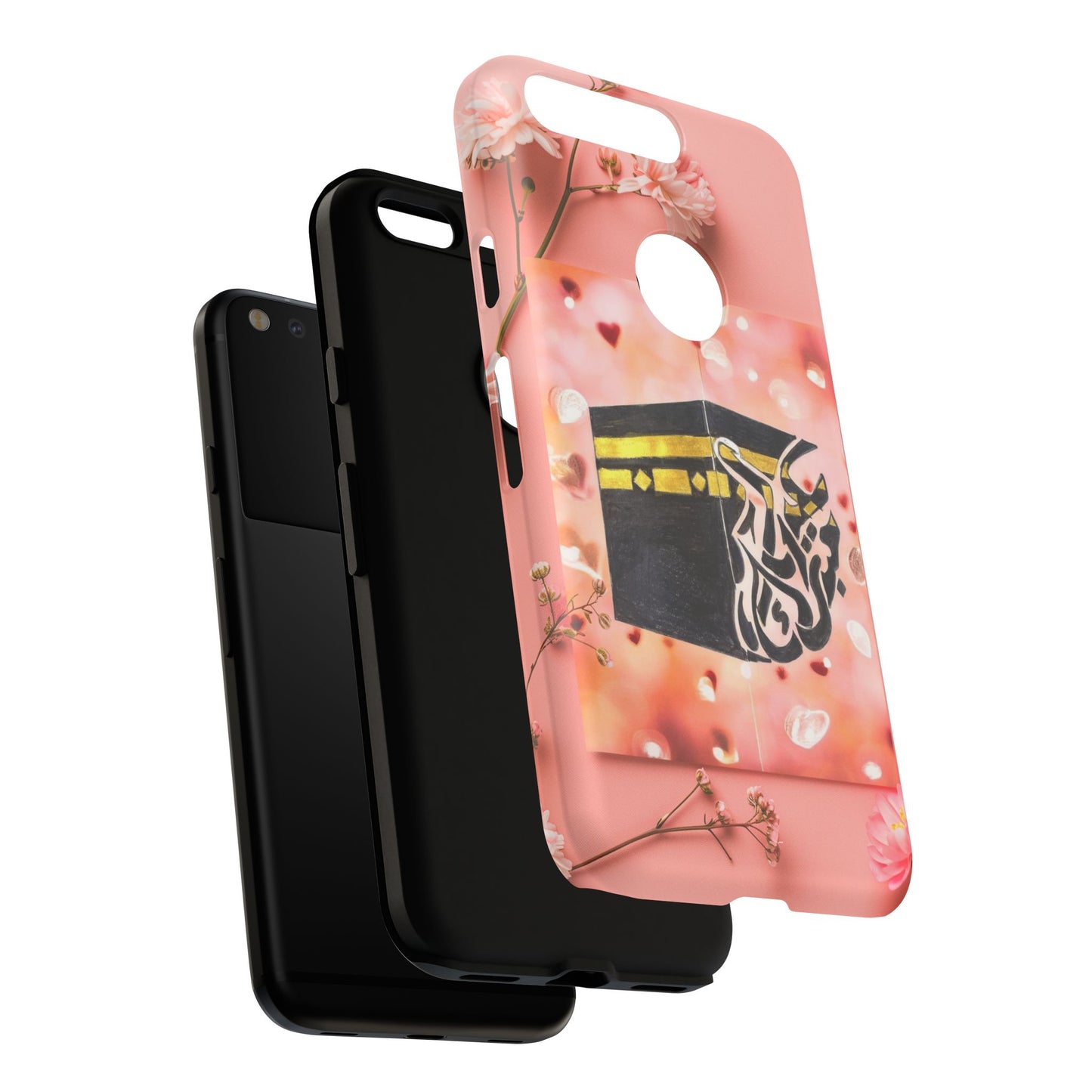 Kaaba Floral Phone Case – Pink Islamic Shrine Design