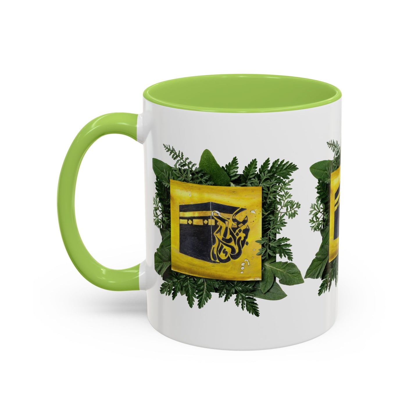 Kaaba Floral Accent Coffee Mug — Islamic Pilgrimage Hajj Umrah Gift (11/15 oz)