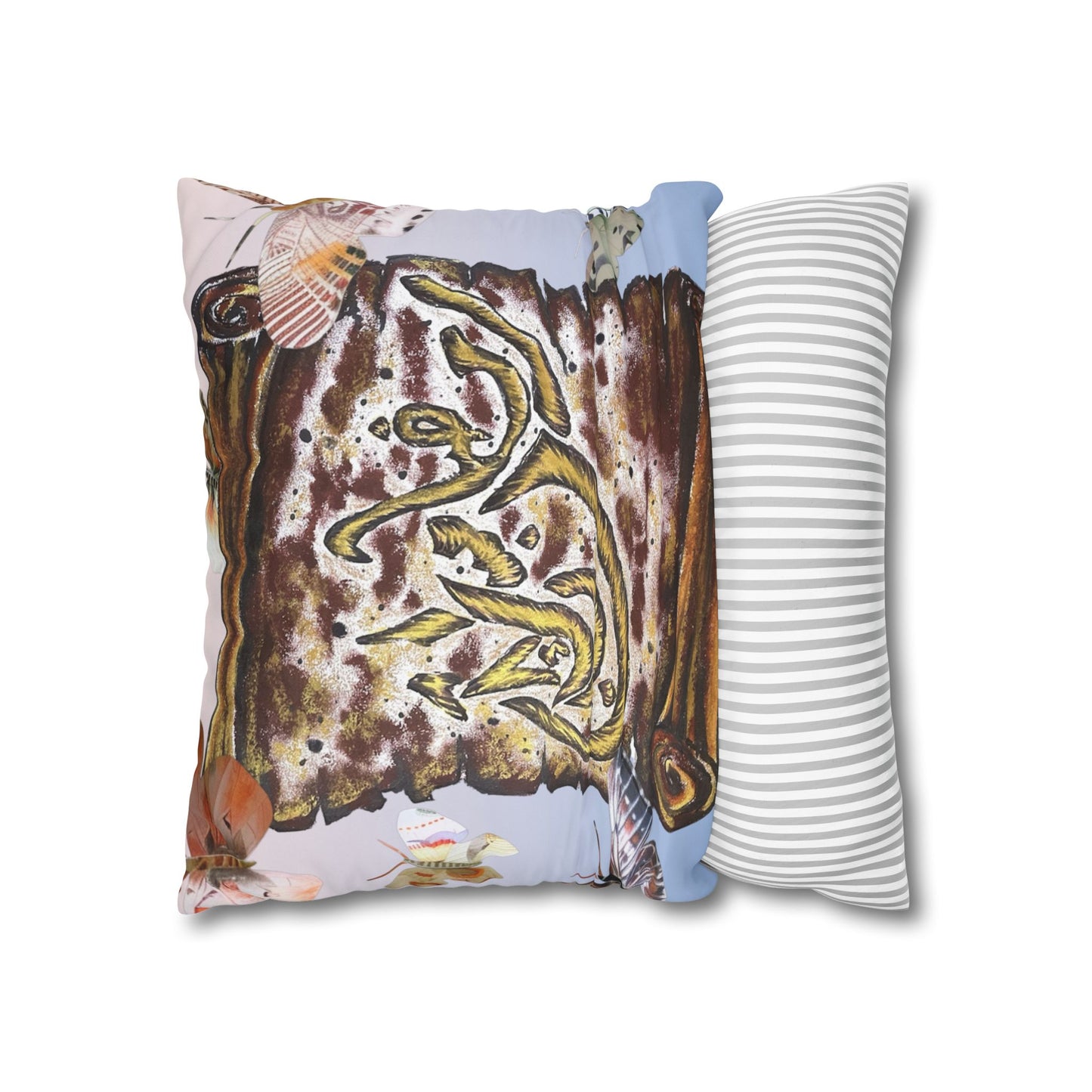 Arabic Calligraphy Scroll Decorative Pillow - Square Canvas Pillowcase