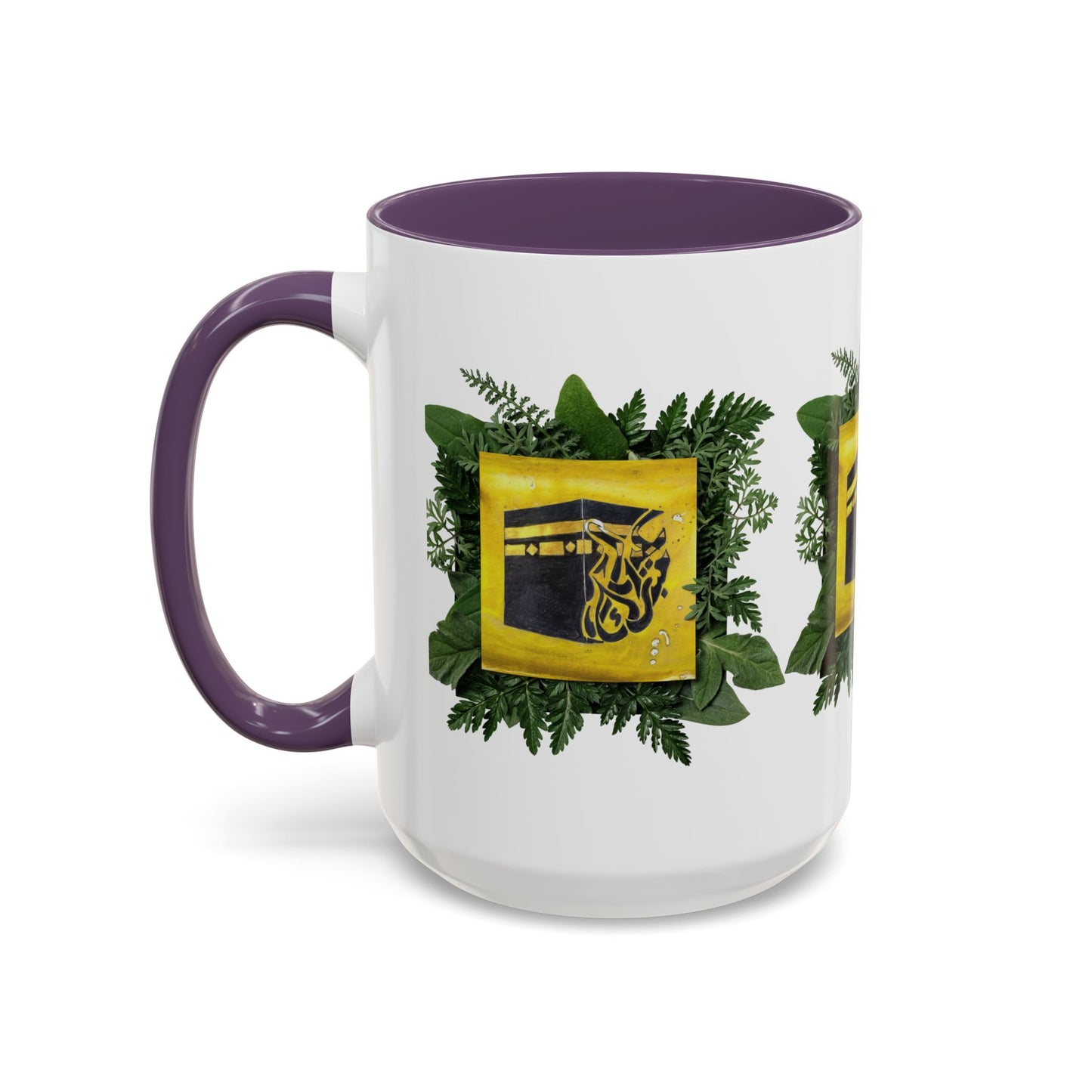 Kaaba Floral Accent Coffee Mug — Islamic Pilgrimage Hajj Umrah Gift (11/15 oz)