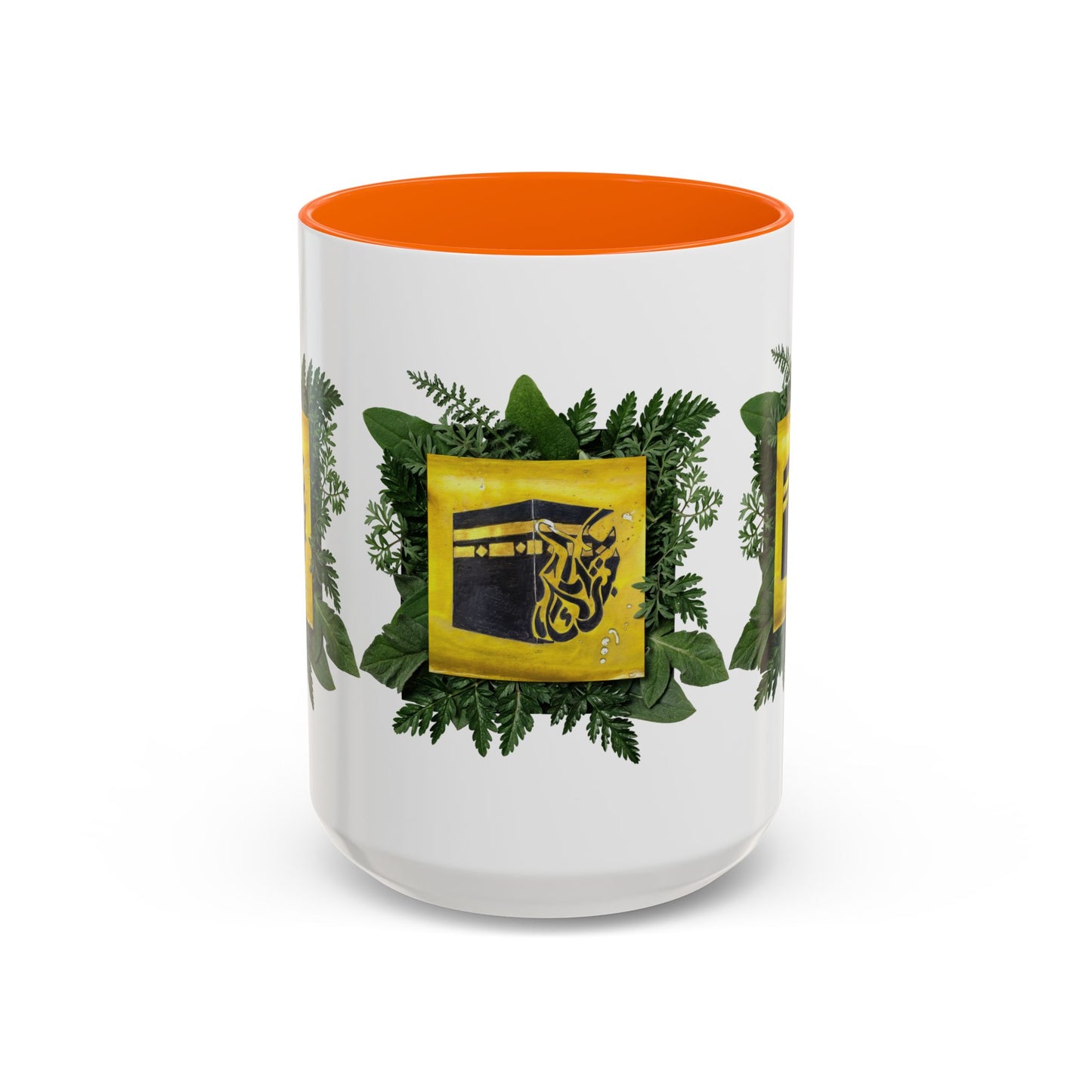 Kaaba Floral Accent Coffee Mug — Islamic Pilgrimage Hajj Umrah Gift (11/15 oz)