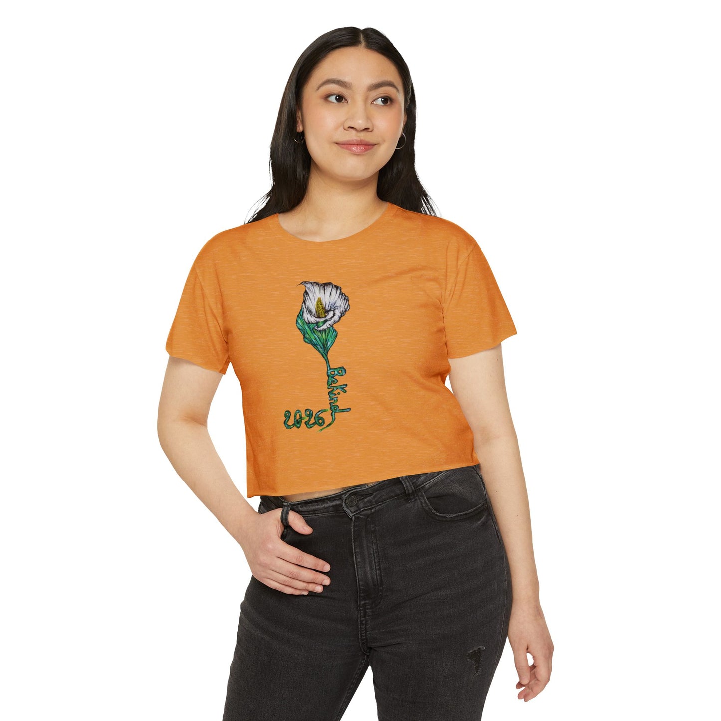 Women's Flower Graphic Crop Top - Perfect for Festivals