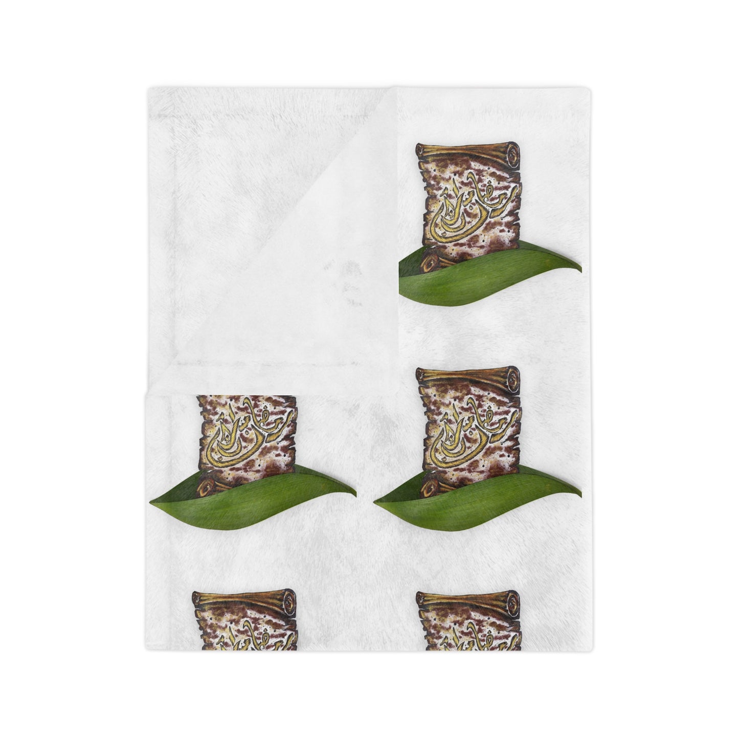 Velveteen Microfiber Blanket — Patterned Leaf & Seed Pillow Cozy Throw