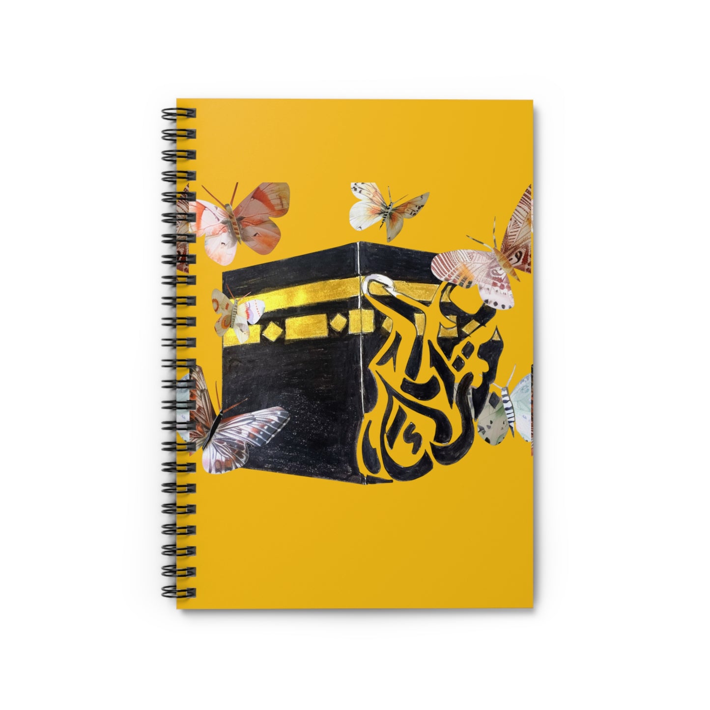 Kaaba Butterfly Spiral Notebook — Islamic Travel Journal, Ruled Lined Notepad