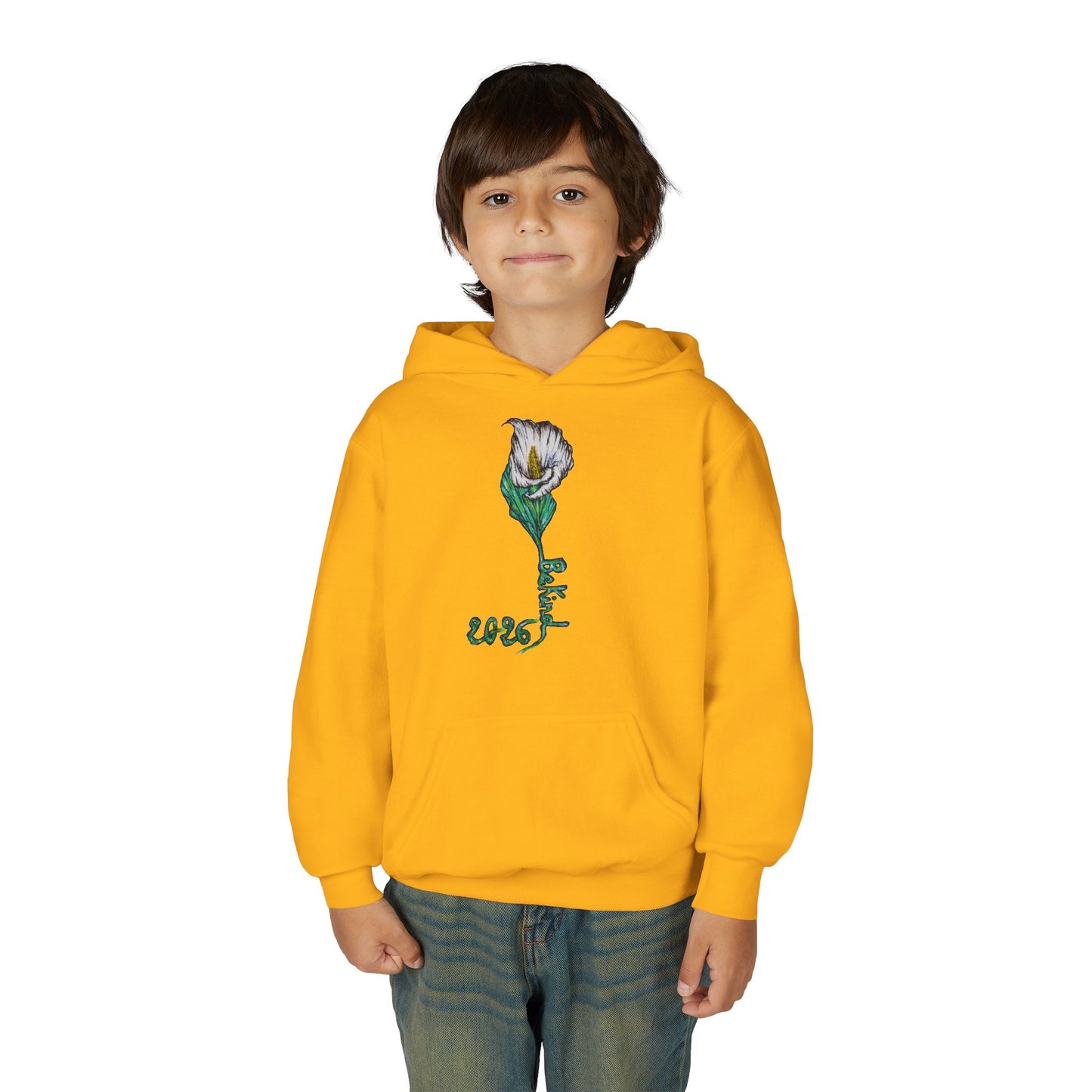 Botanical Youth Hoodie with Floral Design