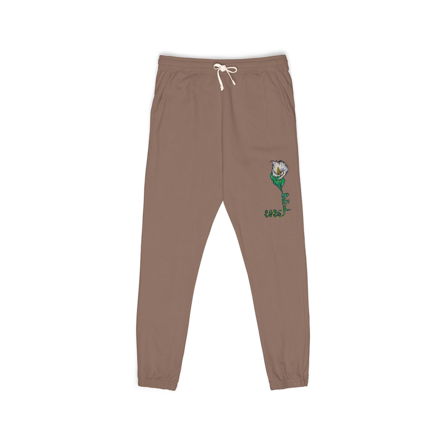 Rose Embroidered Unisex Fleece Sweatpants