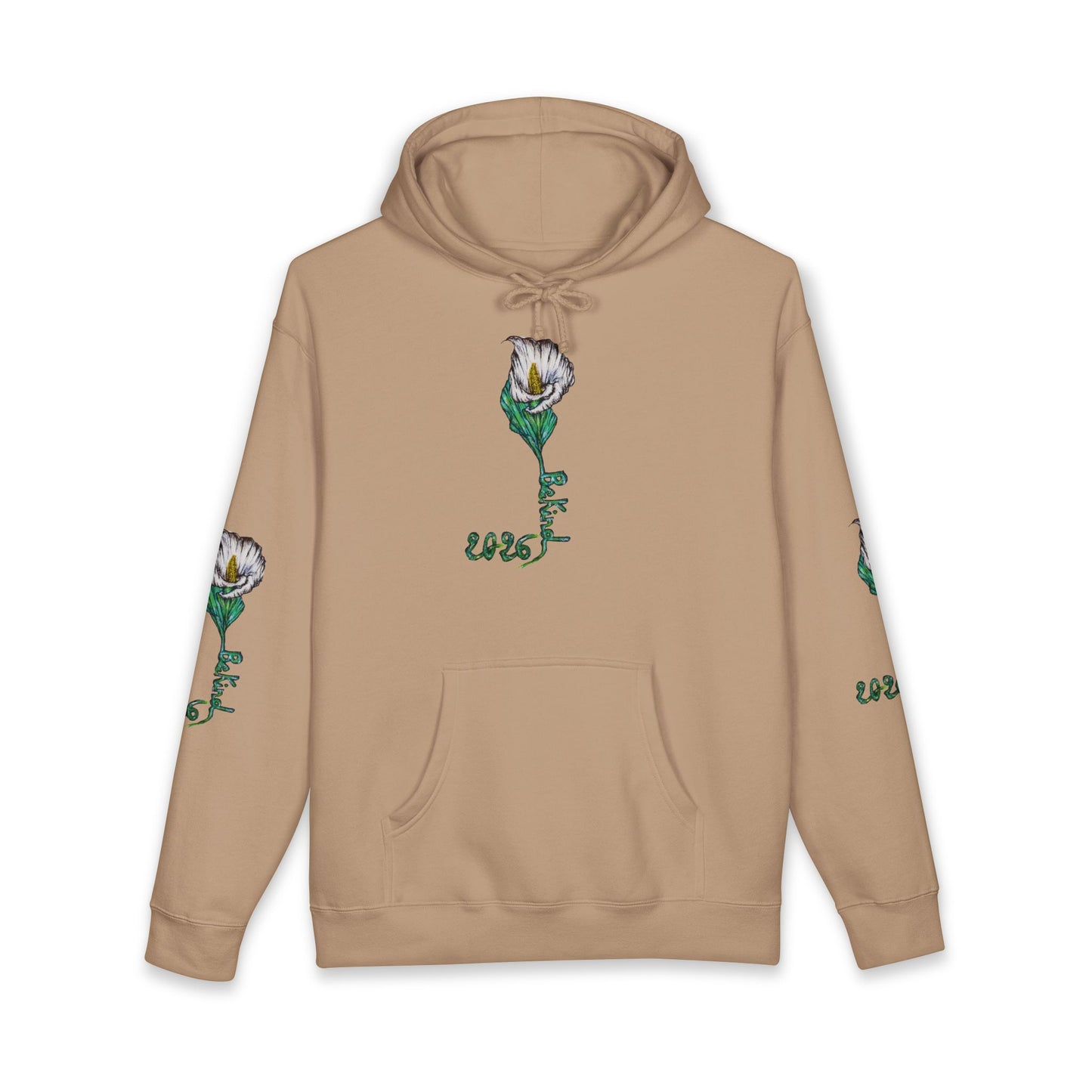 Be Kind Floral Hoodie - Unisex Heavyweight Sweatshirt