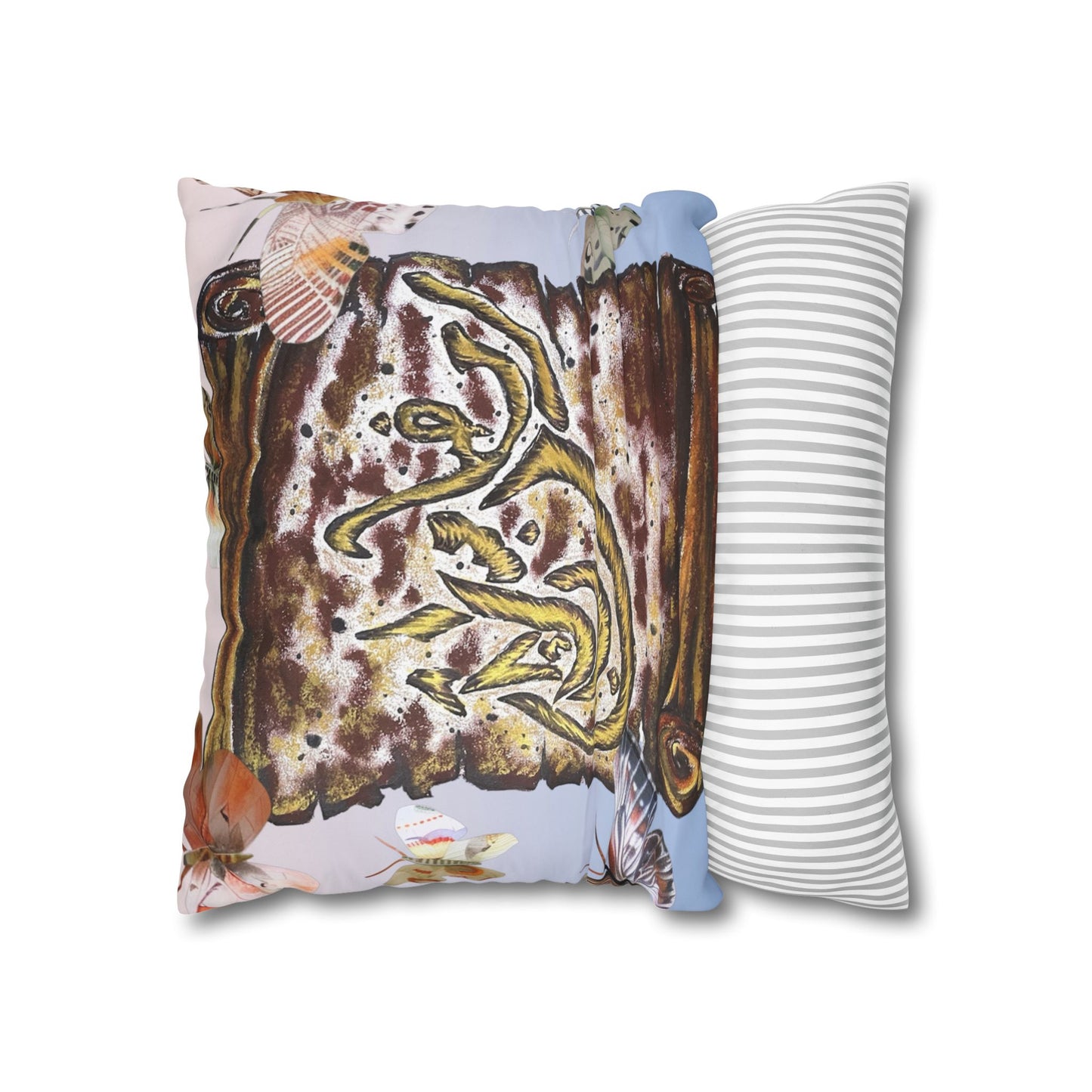 Arabic Calligraphy Scroll Decorative Pillow - Square Canvas Pillowcase