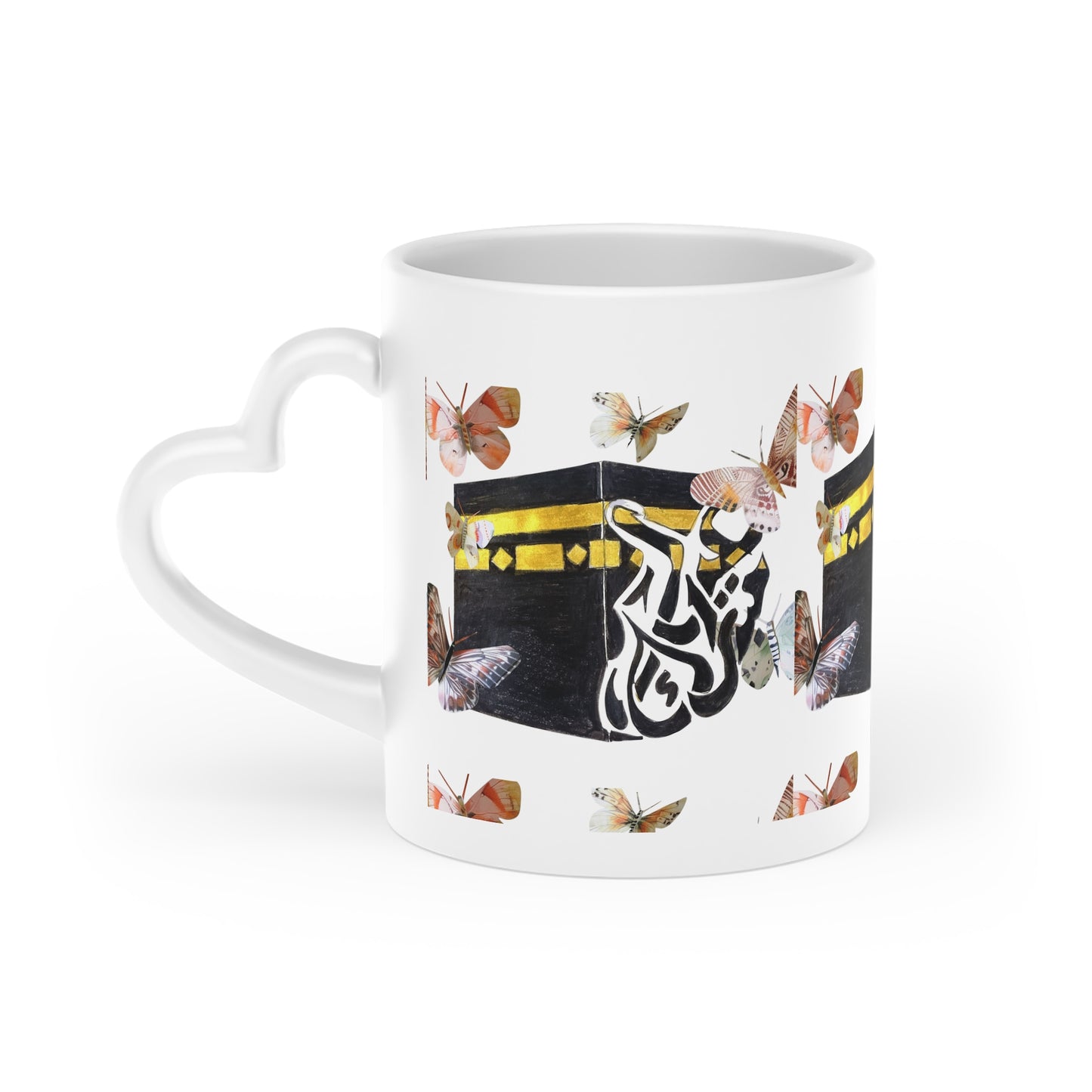 Kaaba & Butterflies Mug — Islamic Pilgrimage Gift, Umrah Hajj Keepsake