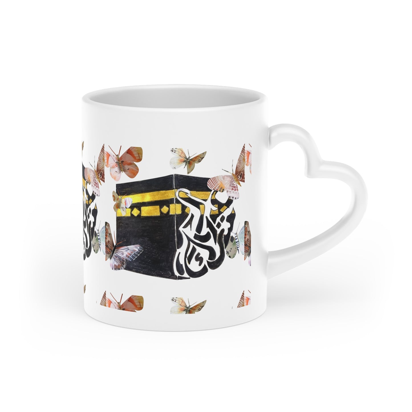 Kaaba & Butterflies Mug — Islamic Pilgrimage Gift, Umrah Hajj Keepsake
