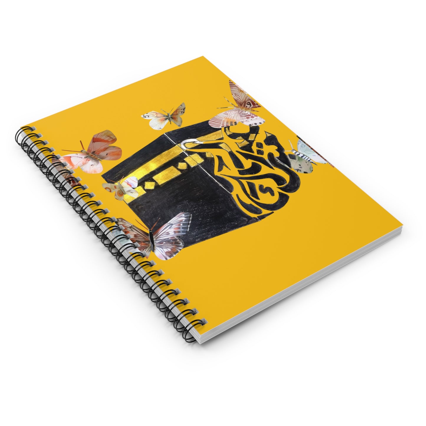 Kaaba Butterfly Spiral Notebook — Islamic Travel Journal, Ruled Lined Notepad