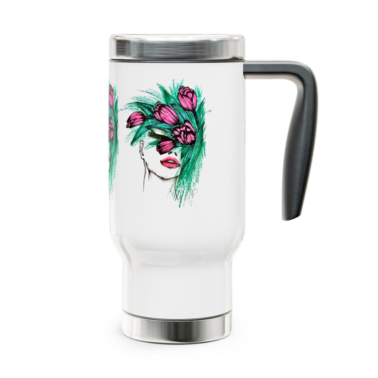 Stainless Steel Travel Mug with Handle, 14oz