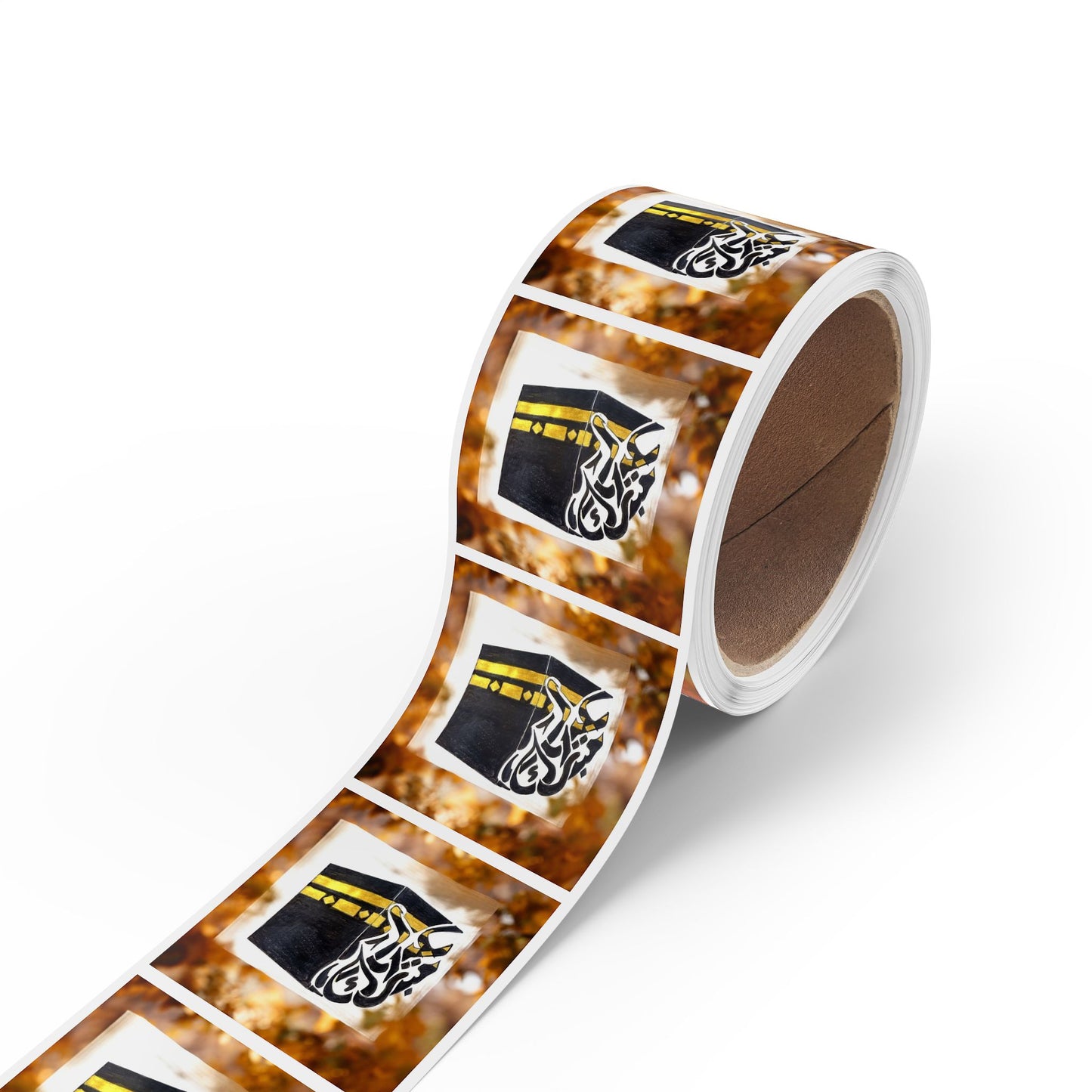 Kaaba Square Sticker Roll — Islamic Mosque Labels for Ramadan Eid Events