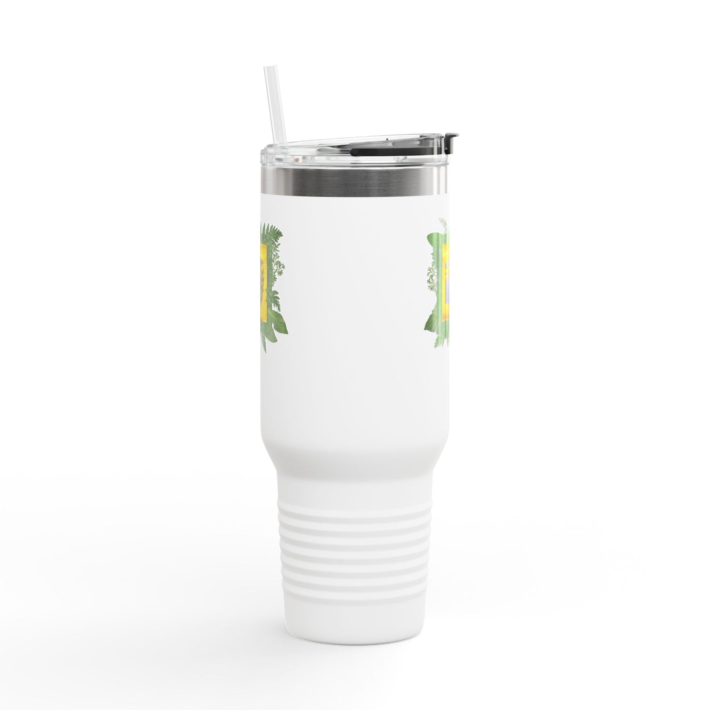 40oz Insulated Travel Mug — Tropical Hibiscus Floral Logo Design