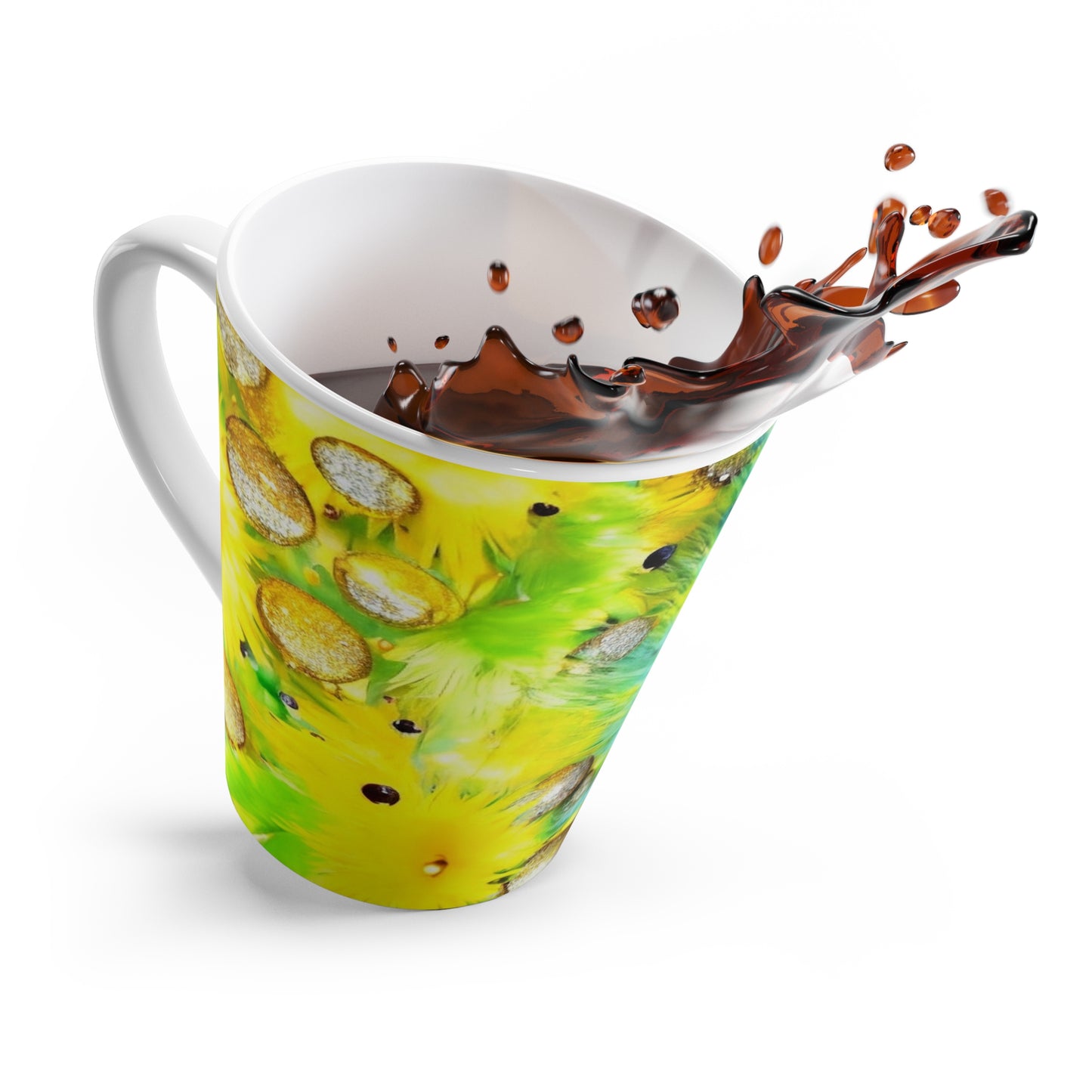 Sunflower Latte Mug — Bright Yellow Floral Coffee Cup