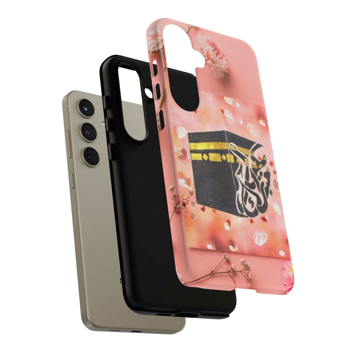 Kaaba Floral Phone Case – Pink Islamic Shrine Design