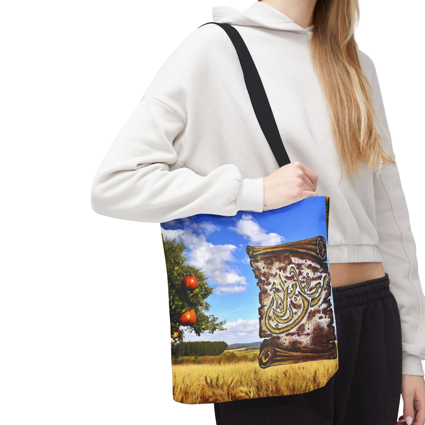 Tote Bag — Scenic Arabic Calligraphy Scroll Design