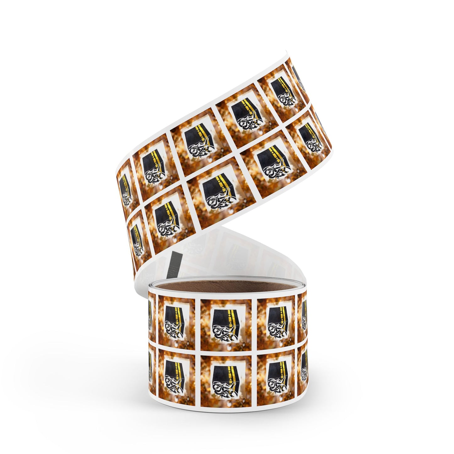 Kaaba Square Sticker Roll — Islamic Mosque Labels for Ramadan Eid Events