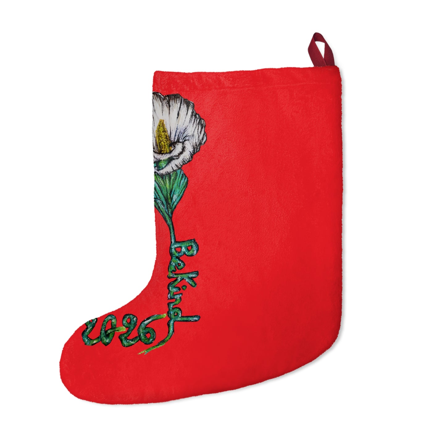 Be Kind Floral Christmas Stocking