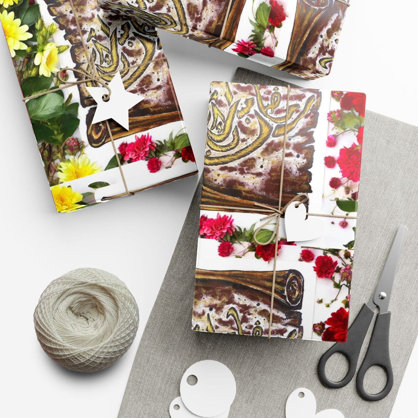Wrapping Paper — Floral & Vintage Tile Design Gift Wrap
