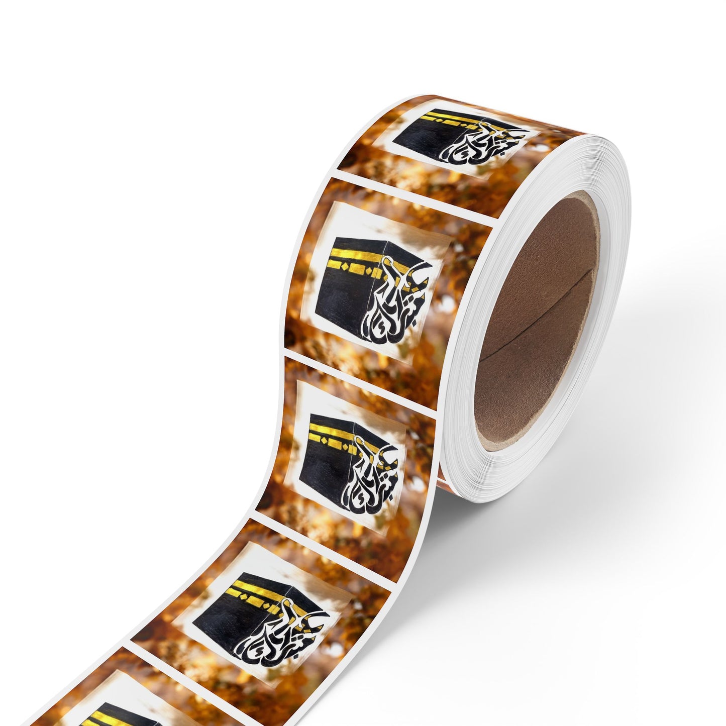Kaaba Square Sticker Roll — Islamic Mosque Labels for Ramadan Eid Events