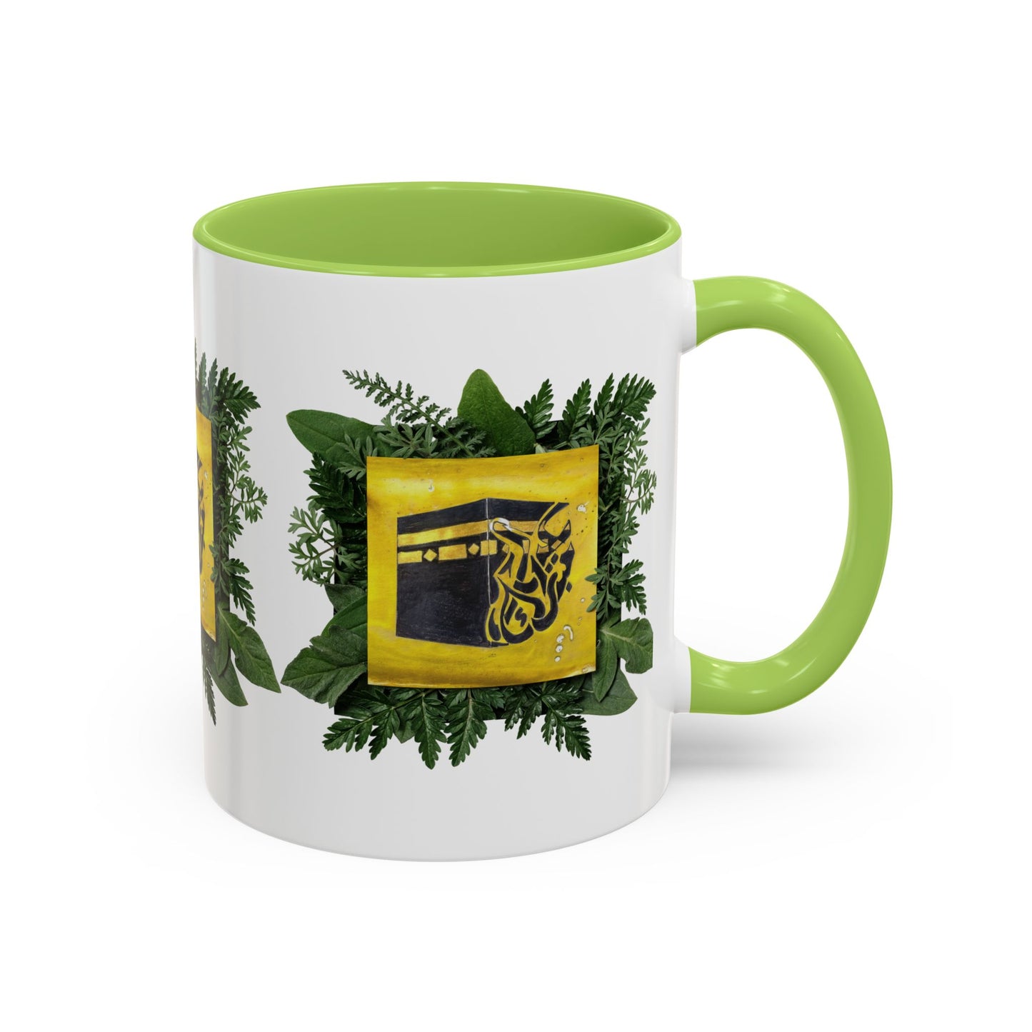 Kaaba Floral Accent Coffee Mug — Islamic Pilgrimage Hajj Umrah Gift (11/15 oz)