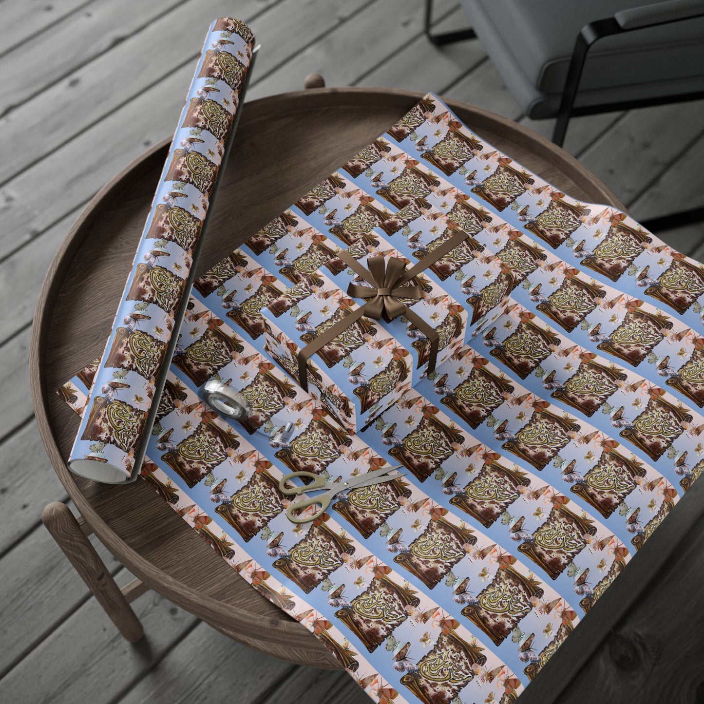 Wrapping Paper Roll — Cute Brown Tabby Cat Pattern Gift Wrap (Pet Lover Holiday & Birthday)