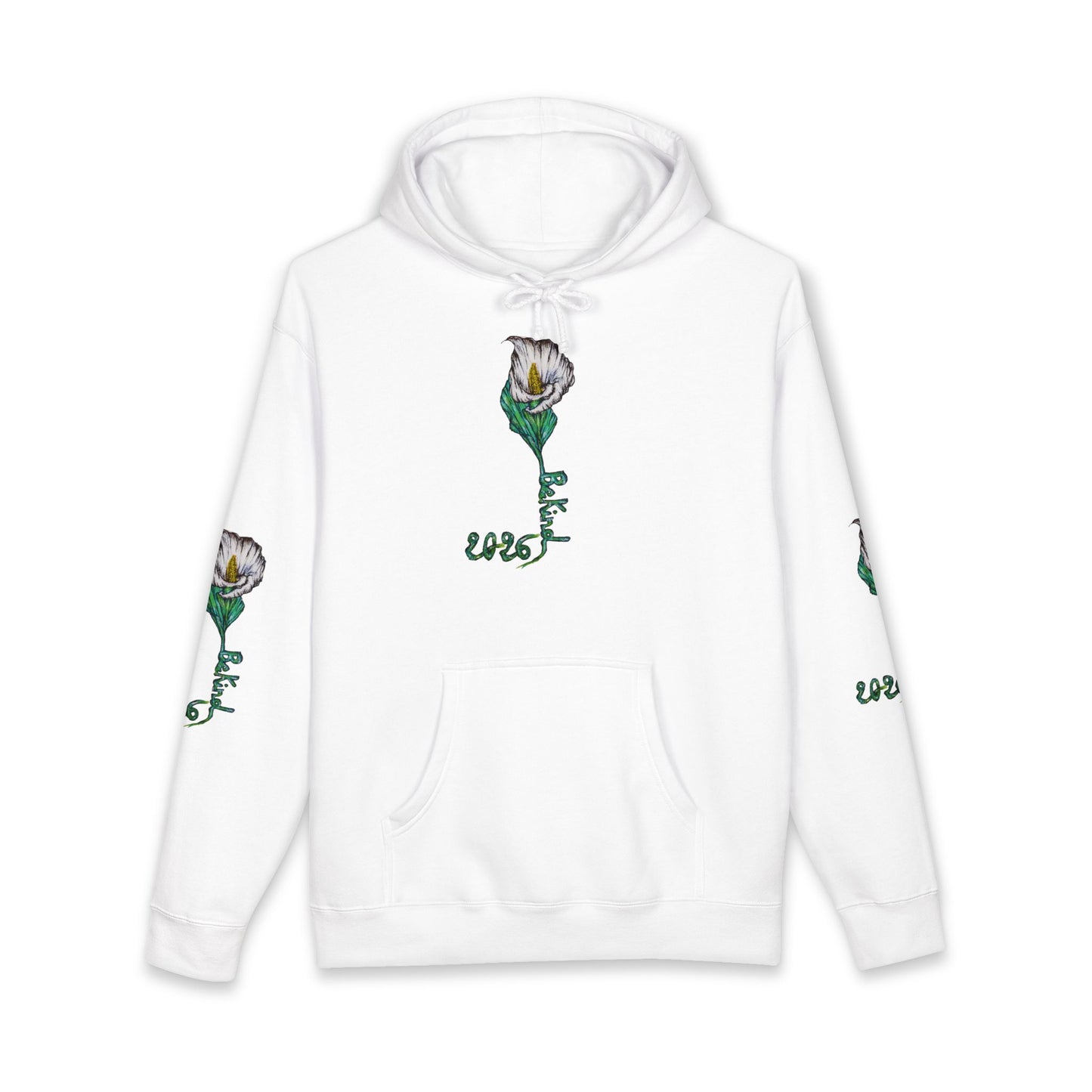 Be Kind Floral Hoodie - Unisex Heavyweight Sweatshirt