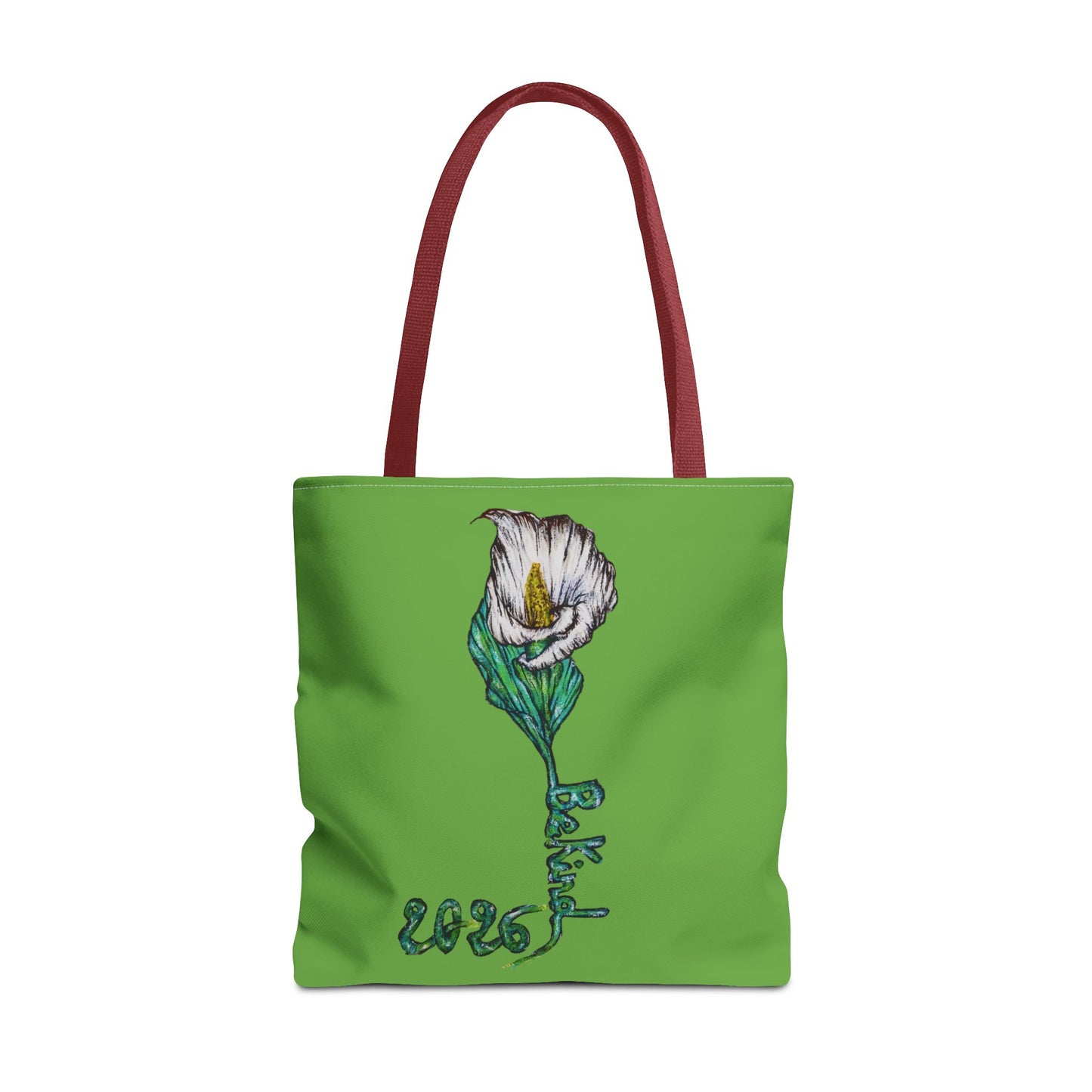 Floral Green Tote Bag - Unique Art Design for Everyday Use