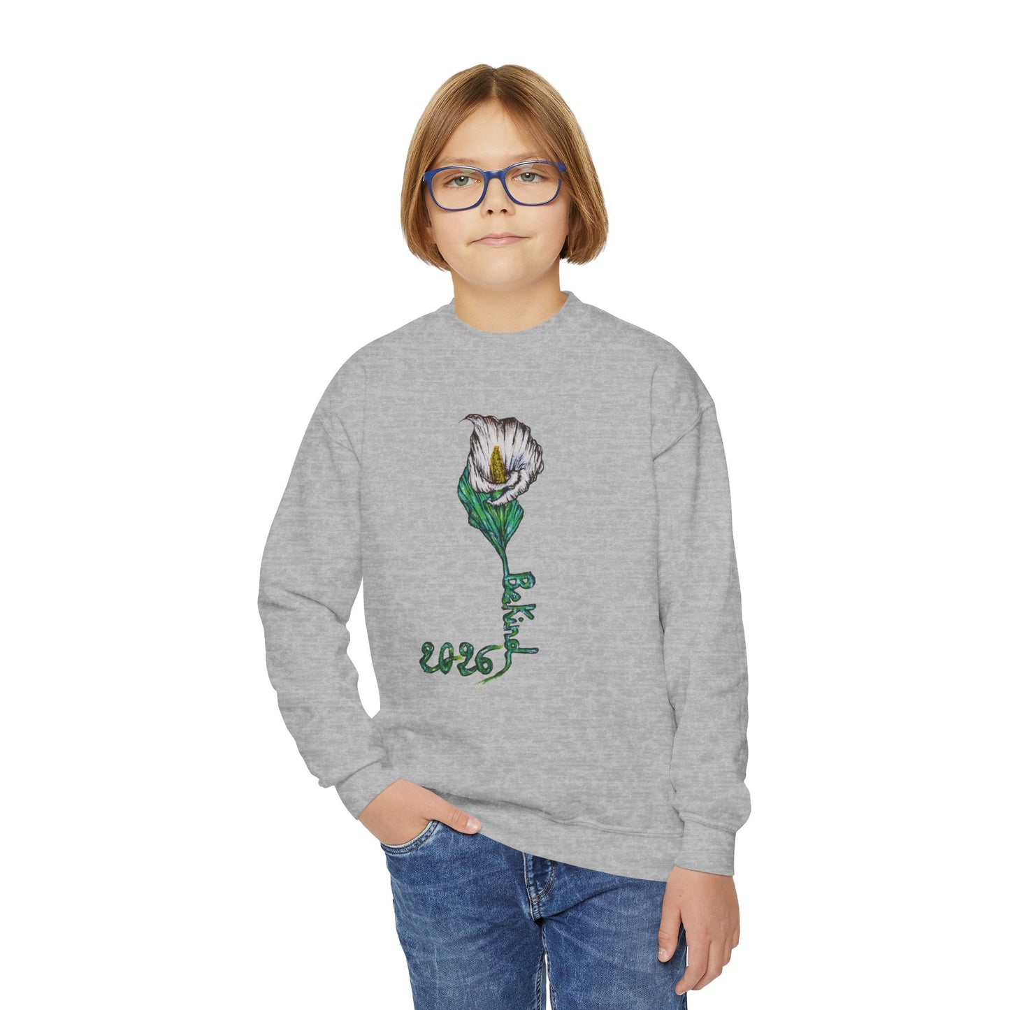 Flower Youth Crewneck Sweatshirt - Stylish & Cozy for All Seasons