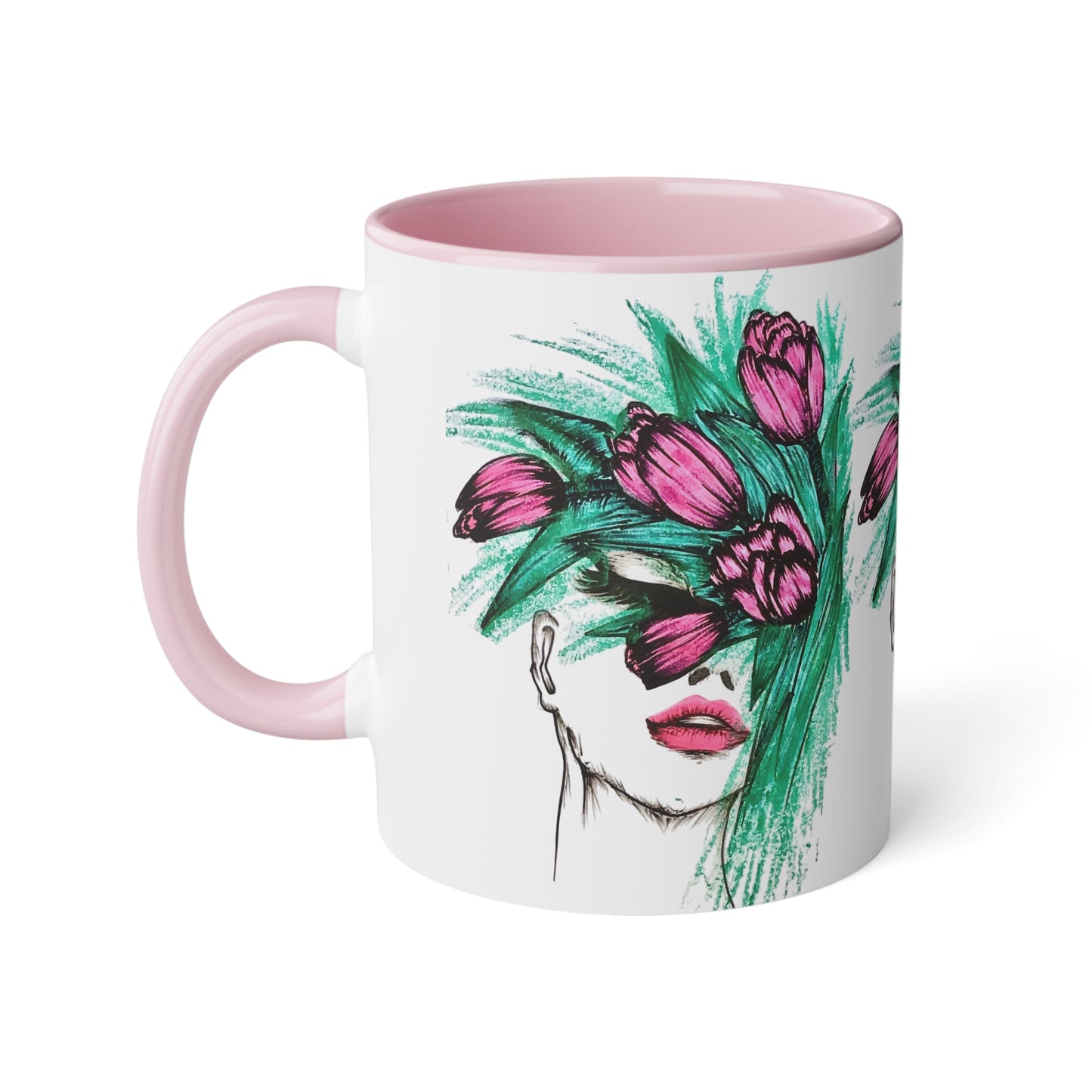 White Accent Mug, 11oz