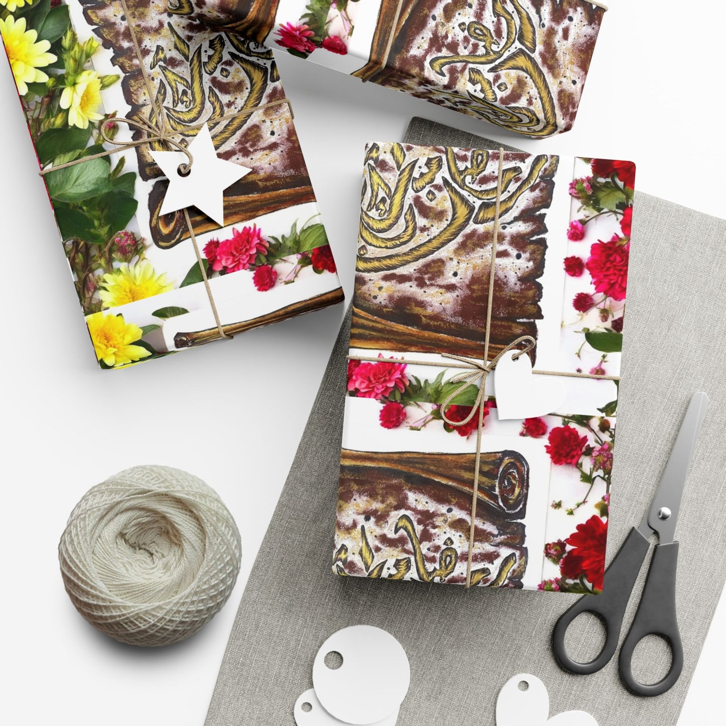 Wrapping Paper — Floral & Vintage Tile Design Gift Wrap