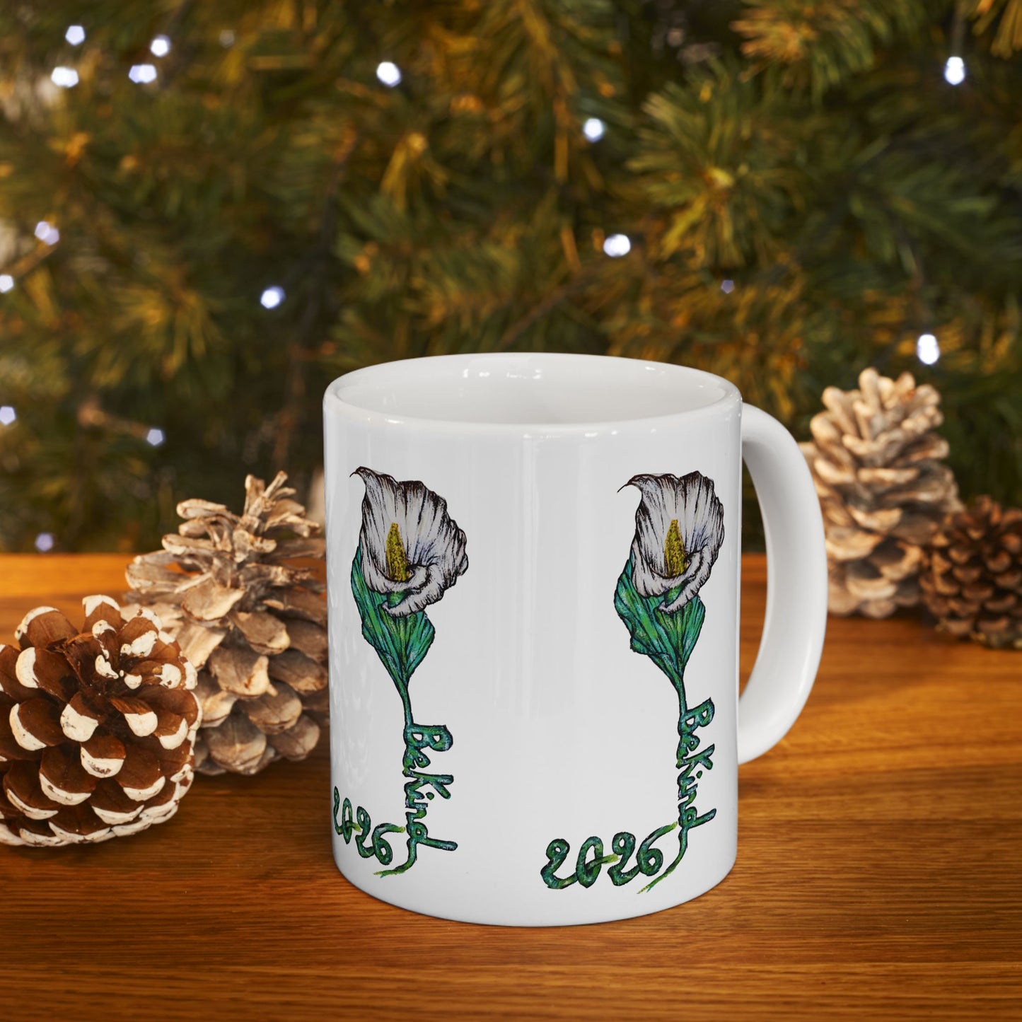 Be Kind Floral Ceramic Mug - Positive Vibes for Everyday Enjoyment