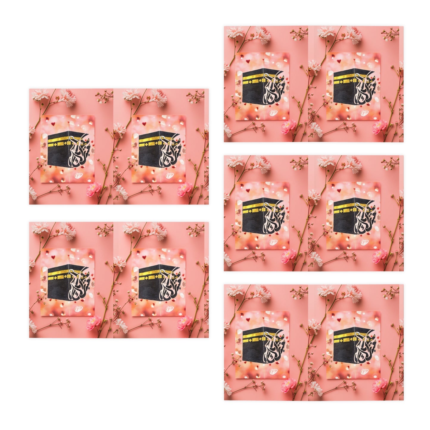 Floral Kaaba Greeting Cards — 5-Pack Multi-Design Ramadan & Eid Note Cards