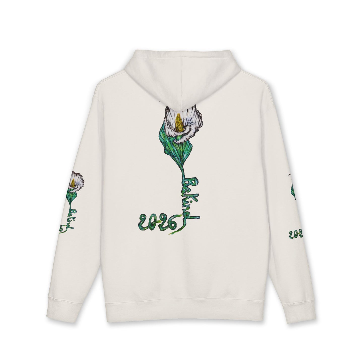 Be Kind Floral Hoodie - Unisex Heavyweight Sweatshirt