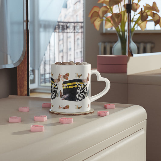 Kaaba & Butterflies Mug — Islamic Pilgrimage Gift, Umrah Hajj Keepsake