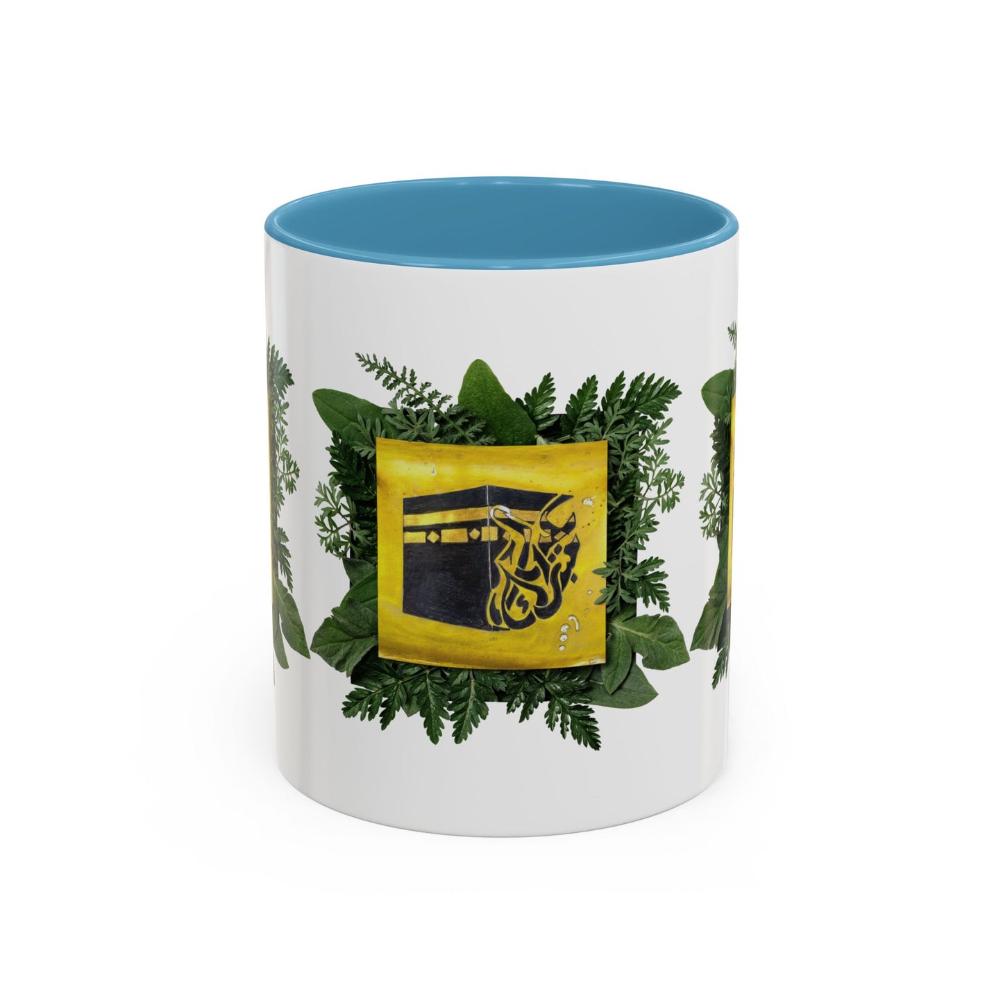Kaaba Floral Accent Coffee Mug — Islamic Pilgrimage Hajj Umrah Gift (11/15 oz)