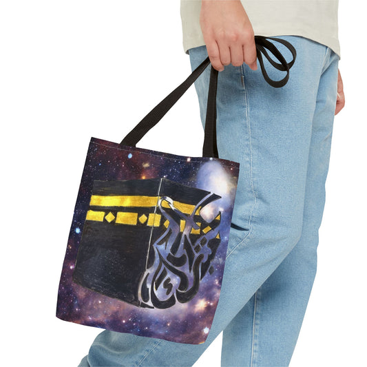 Kaaba Galaxy Tote Bag — Islamic Pilgrimage Hajj Umrah Canvas Tote