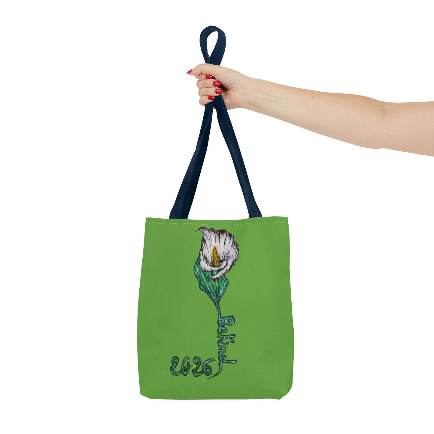 Floral Green Tote Bag - Unique Art Design for Everyday Use