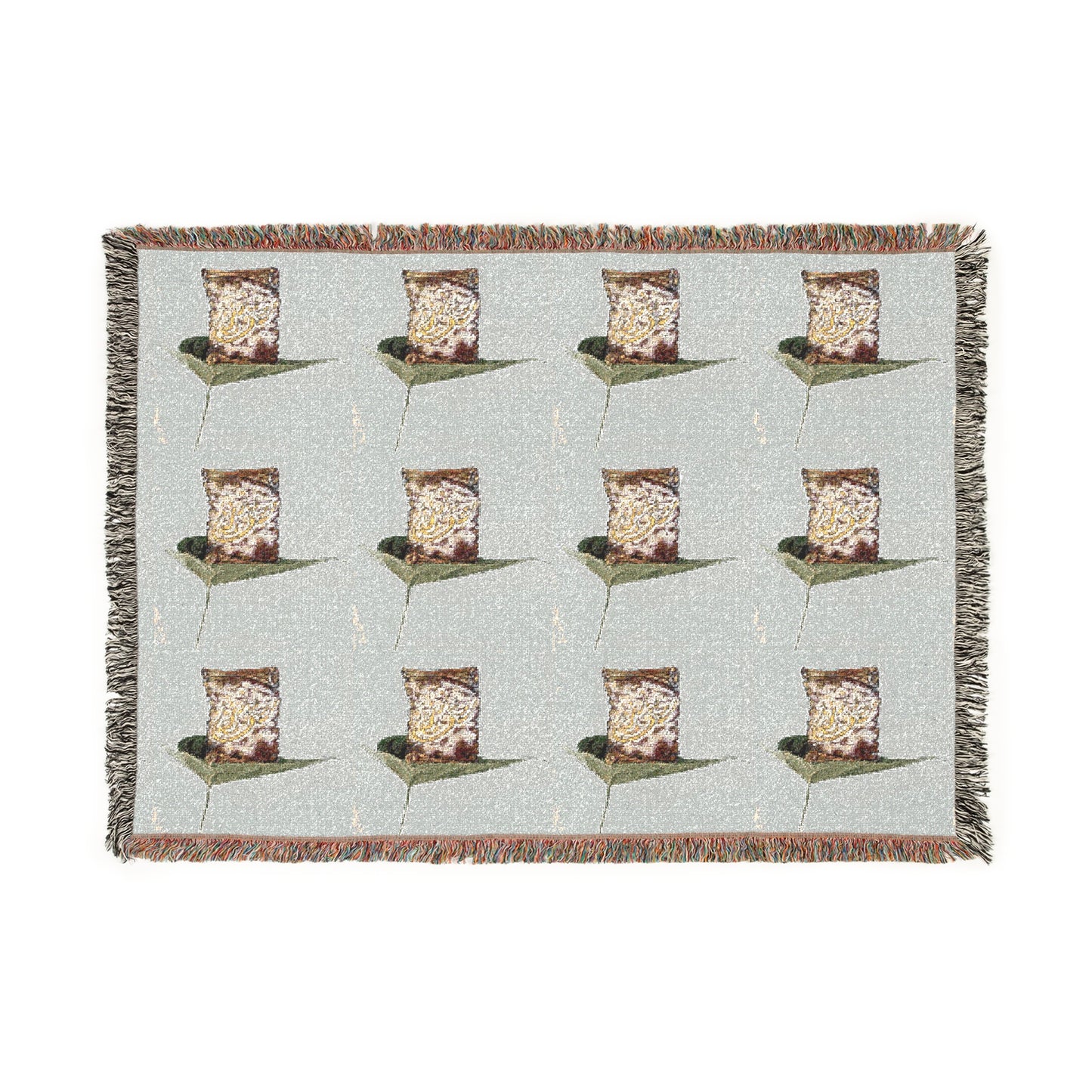 Laptop Pattern Woven Blanket — Retro Tech Throw for Home Office & Gifts