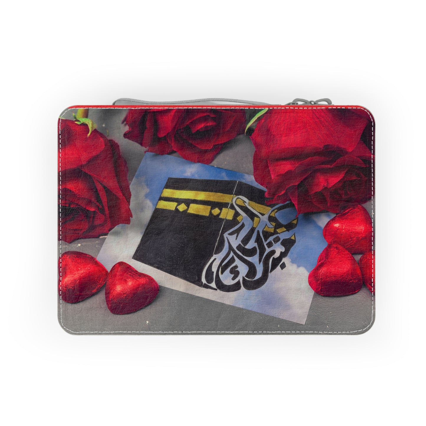 Paper Lunch Bag — Kaaba & Red Rose Design (Islamic Pilgrimage Gift)