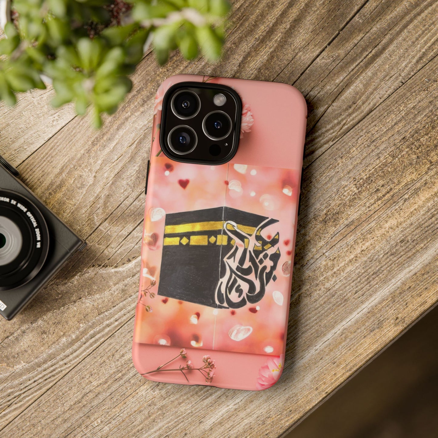 Kaaba Floral Phone Case – Pink Islamic Shrine Design