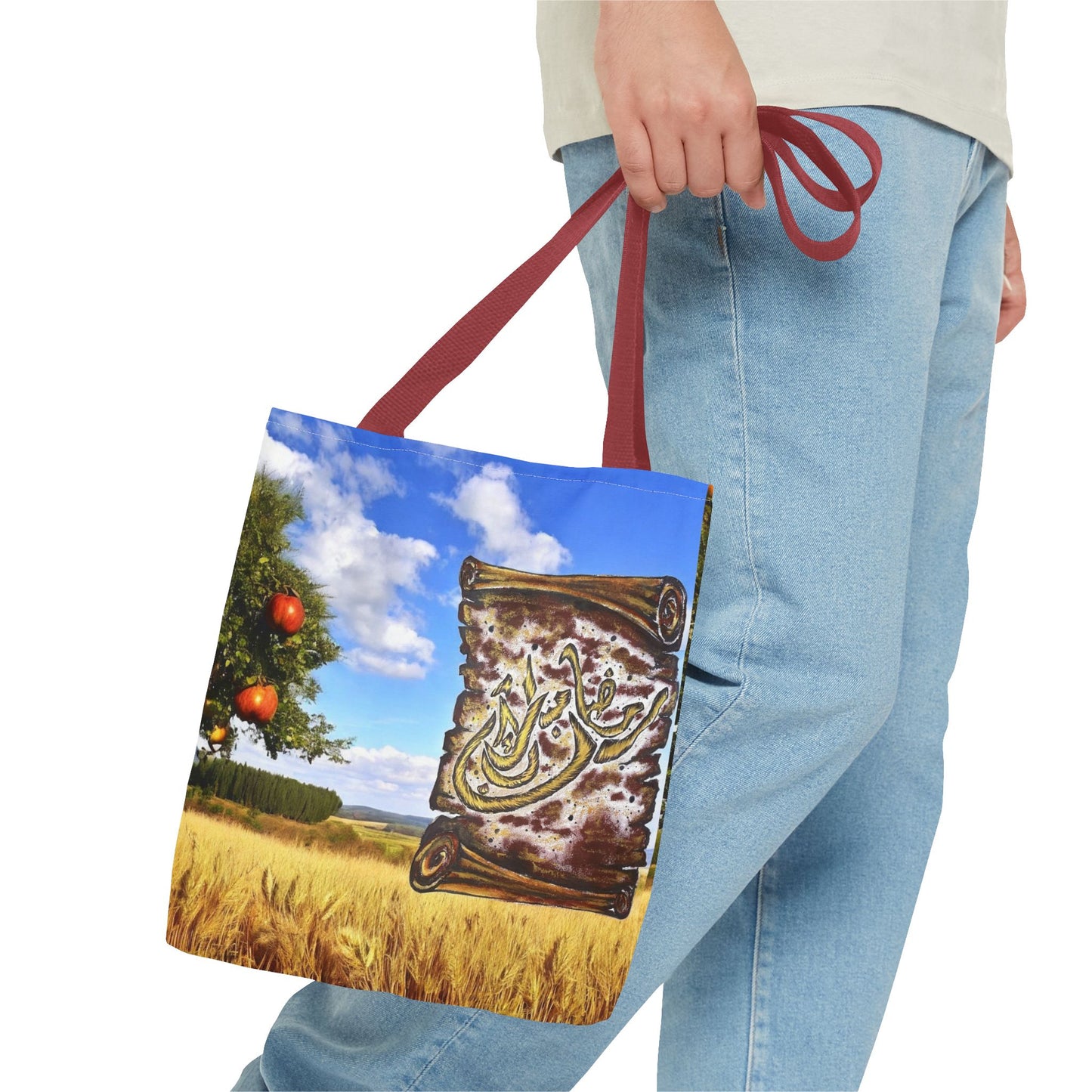 Tote Bag — Scenic Arabic Calligraphy Scroll Design