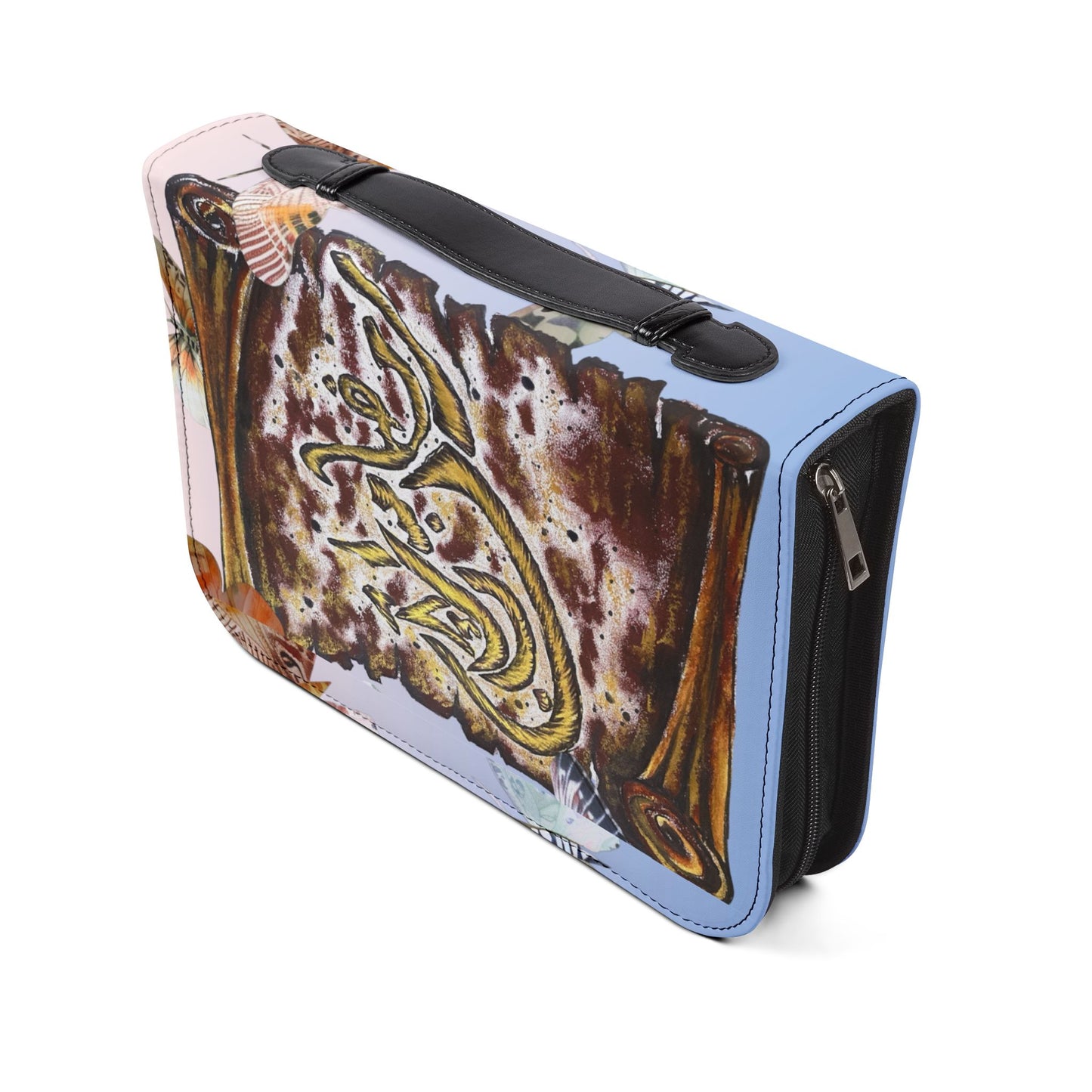 Bible Cover — Floral Scroll Design Zippered Bible Case