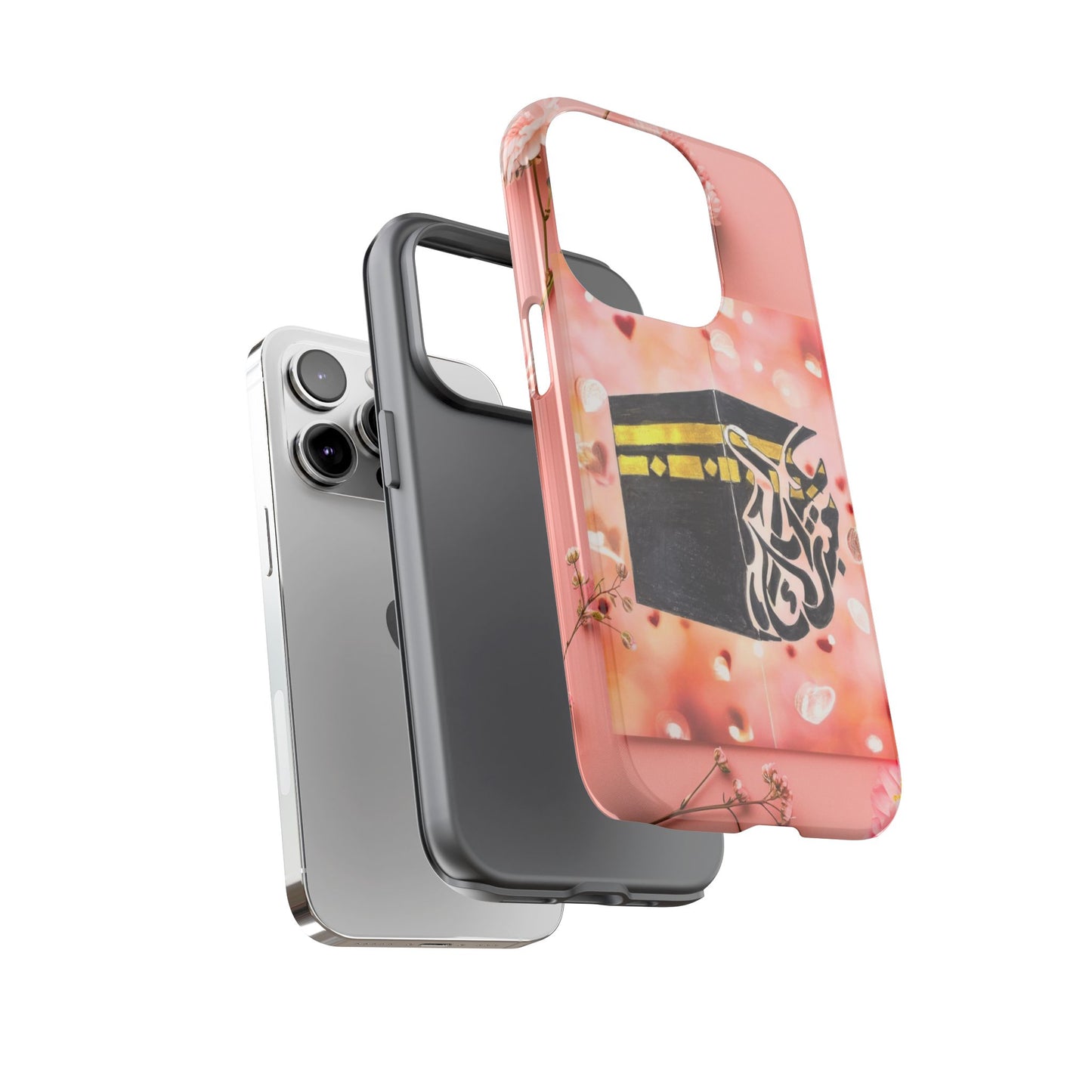 Kaaba Floral Phone Case – Pink Islamic Shrine Design