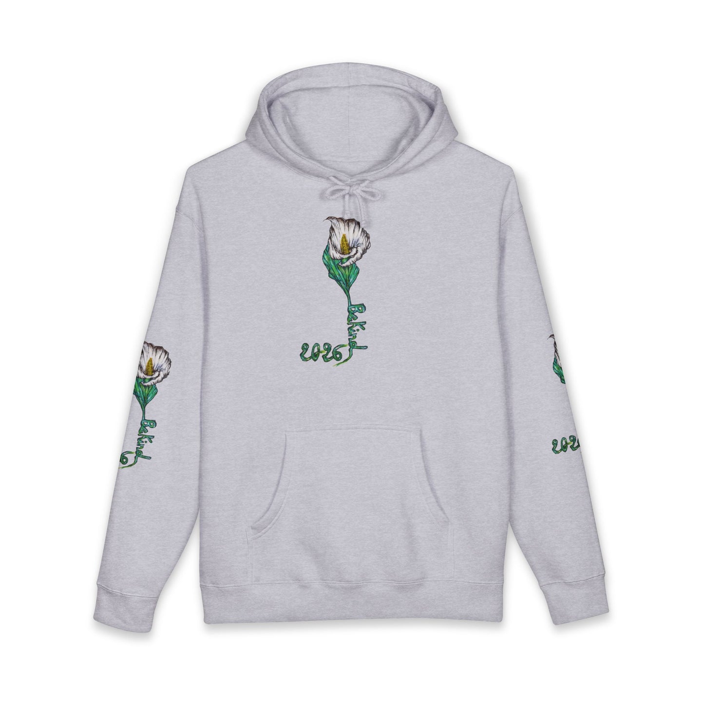 Be Kind Floral Hoodie - Unisex Heavyweight Sweatshirt